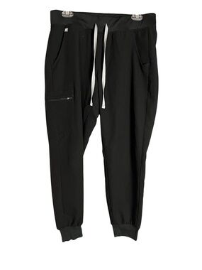 FIGS Technical Collection Jogger Scrub Pants Black Womens size Medium Petite